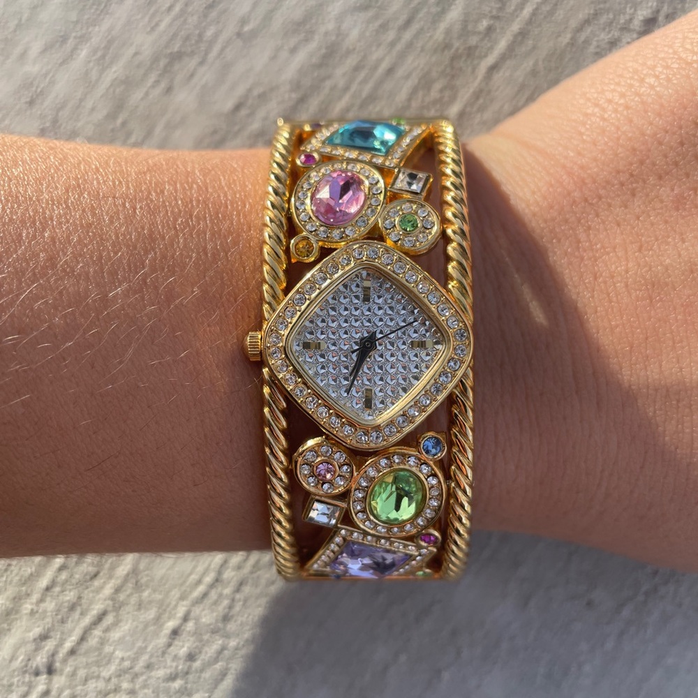 CZ Crystal Bangle Watch by Collectibles by Adrienne